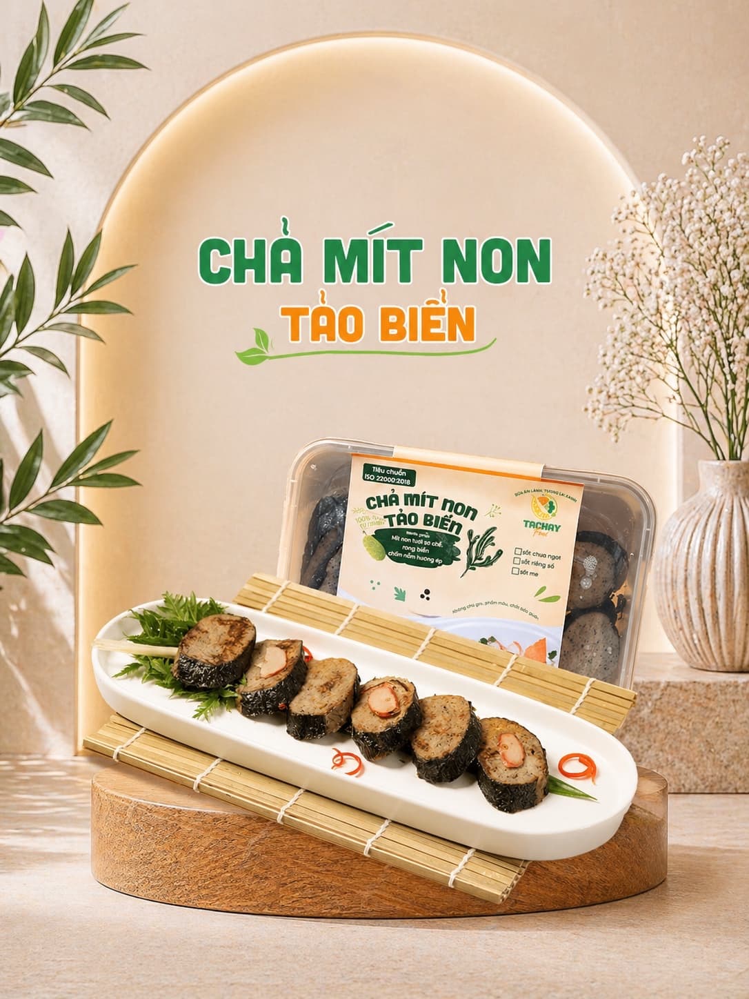 Chả mít non tảo biển sốt chua ngọt/sốt me/ sốt riềng sả