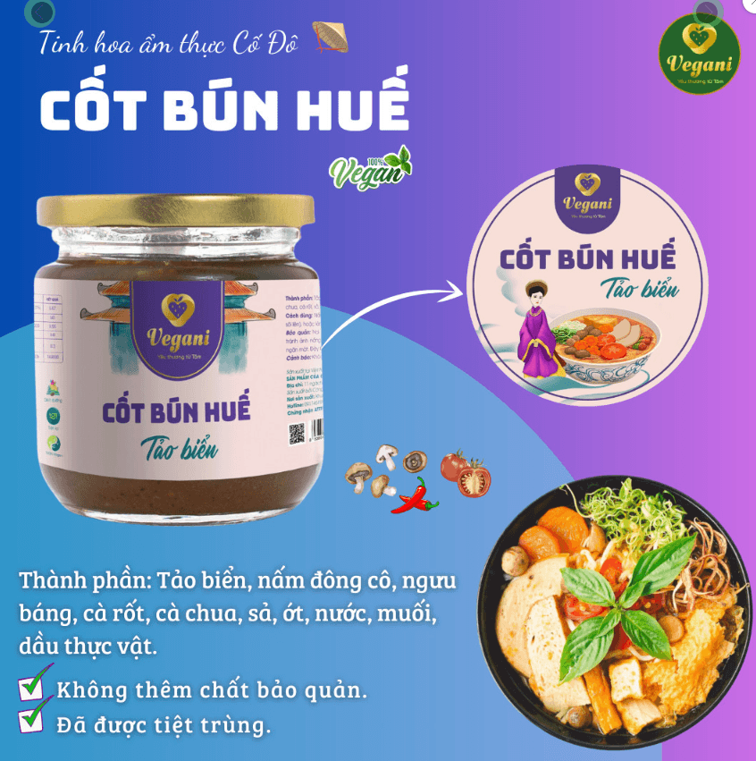 Cốt Bún Huế Tảo Biển Vegani - 250gr