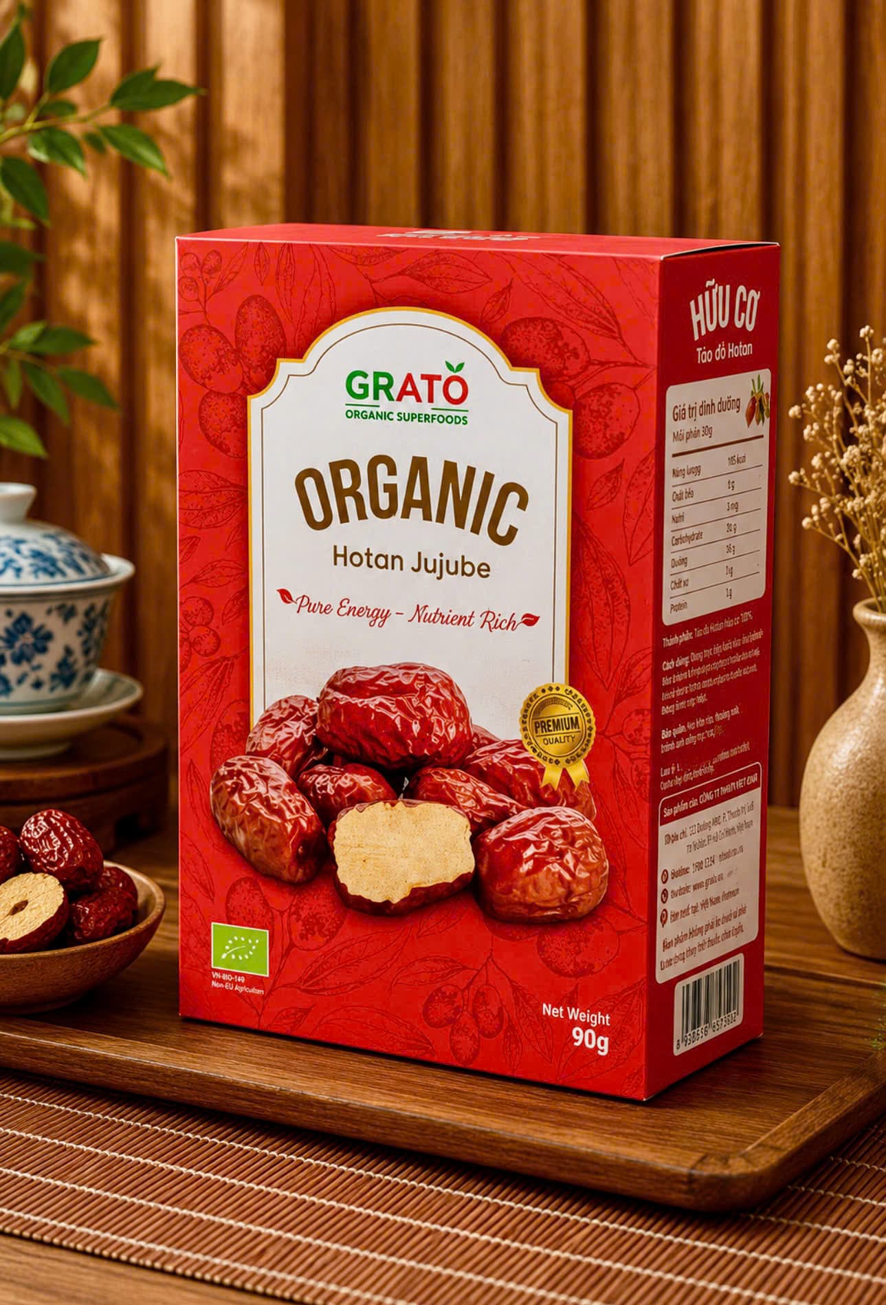 Táo đỏ Hotan Organic Grato 90g