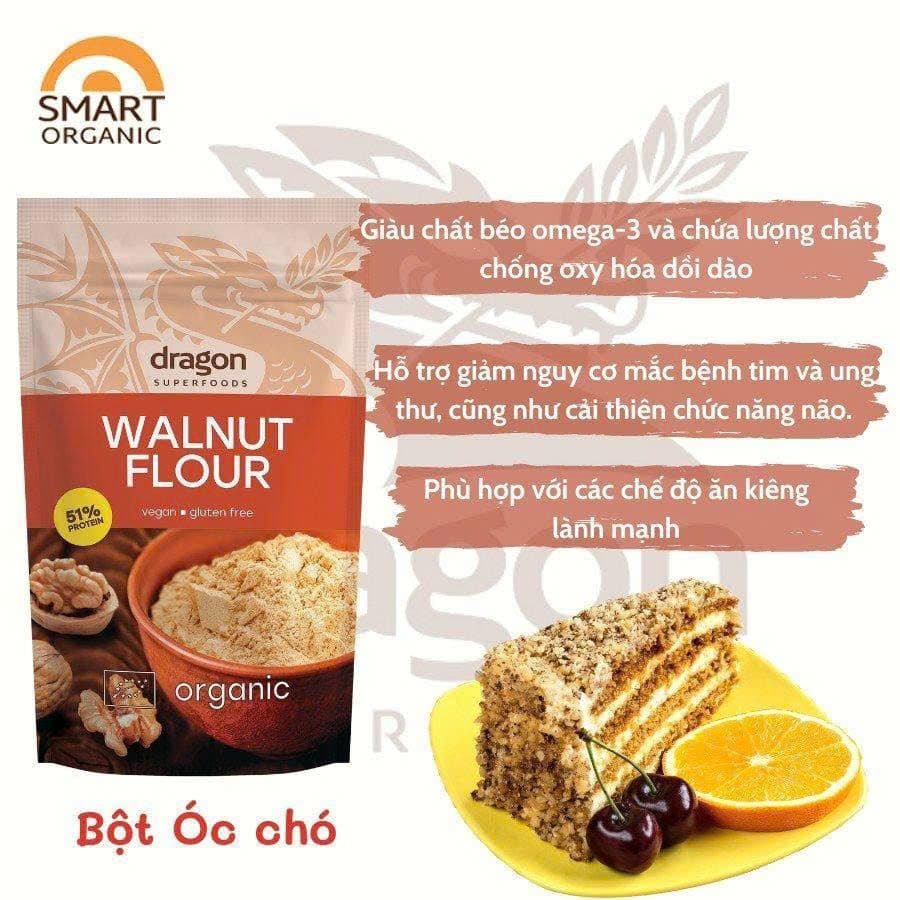 Bột hạt óc chó hữu cơ Dragon Superfoods 200g